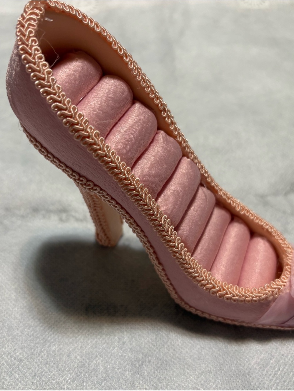 Jewelry Holder-Pink Satin High Heel Women's Shoe